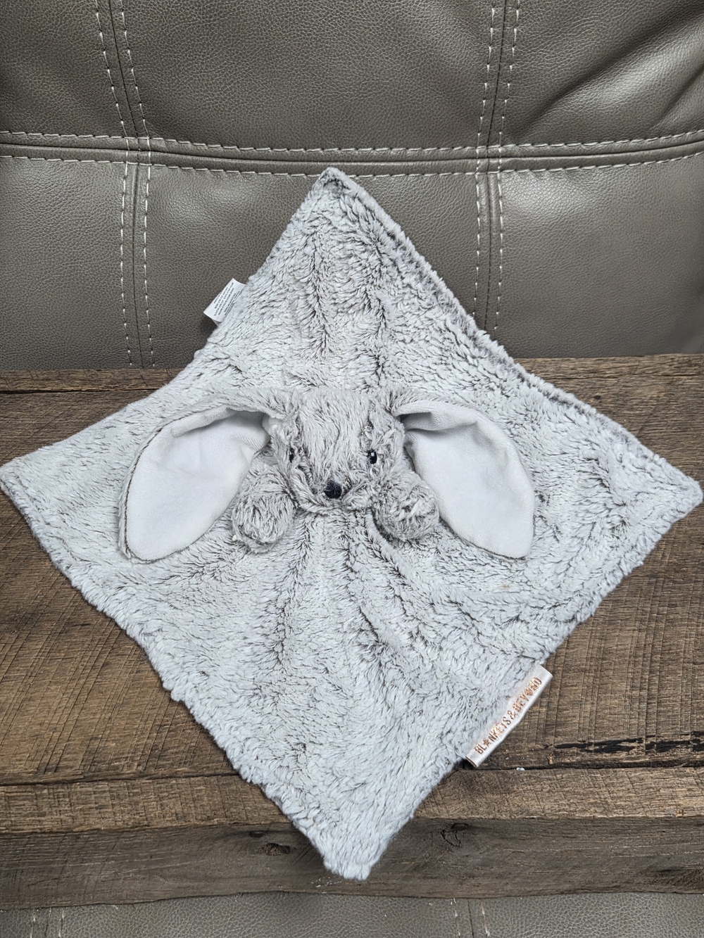 Blankets & Beyond Frosted Gray Bunny Rabbit Security Blanket Lovey Discontinued